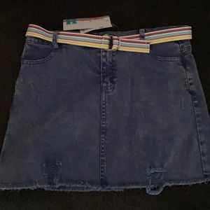 NWT girls jean shirt with belt XL (10-12)